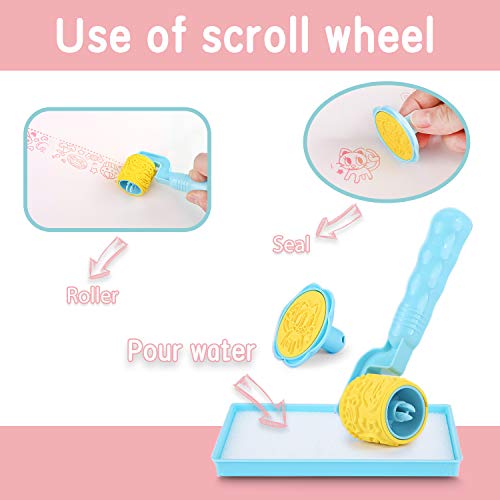 Second image of Aqua Magic Mat - Kids Painting Writing Doodle Board Toy - Color Doodle Drawing Mat Bring Magic Pens Educational Toys for Age 3 4 5 6 7 8 9 10 11 12 Year Old Girls Boys Age Toddler Gift