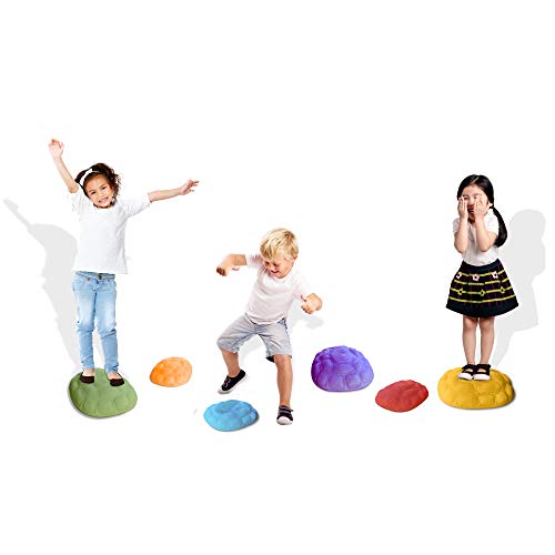 Second image of Hapinest Turtle Steps Balance Stepping Stones Obstacle Course Coordination Game for Kids - Indoor or Outdoor Play Equipment Toys Toddler Ages 3 Years and Up