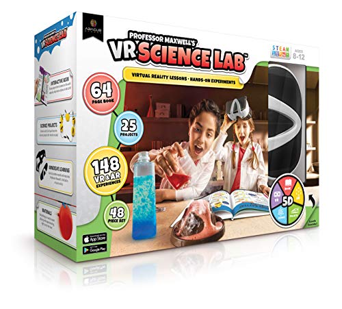 Professor Maxwell's VR Science Lab Virtual Reality Kids Science Kit, Book and Interactive Learning Activity Set