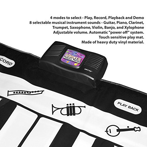 Second image of Click N' Play Gigantic Keyboard Play Mat, 24 Keys Piano Mat, 8 Selectable Musical Instruments + Play -Record -Playback -Demo-mode