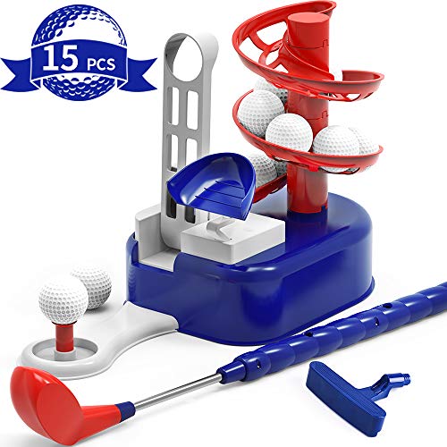iPlay, iLearn Kids Golf Toys Set, Outdoor Lawn Sport Toy, Training Golf Balls & Clubs Equipment, Indoor Exercise, Outside Yard Active Gifts for 3 4 5 6 7 8 Year Olds Boys Toddlers Children Girls