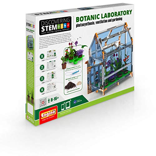 Engino Discovering STEM Botanic Laboratory | Build A Greenhouse | Illustrated Instruction Manual | Theory & Facts | Experimental Activities | STEM Construction Kit