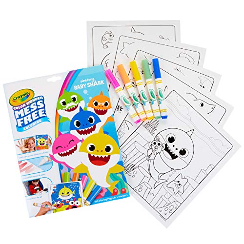 Crayola Baby Shark Wonder Pages Mess Free Coloring Gift, Kids Indoor Activities at Home