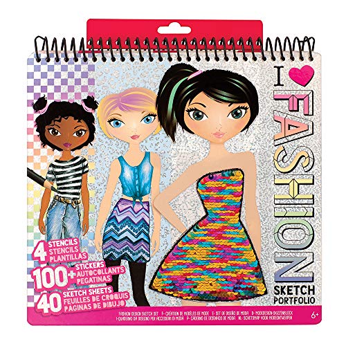 Fashion Angels Fashion Design Sketch Portfolio (11451) Full Size Sketch Book, Fashion Coloring for Kids,Brown/A
