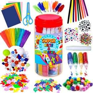 GoodyKing Arts and Crafts Supplies for Kids - Craft Art Supply Jar Kit for Student Age 4 5 6 7 8 9 10 Year Old Crafting Activity - Collage Arts Set for Toddlers Preschool DIY Classroom Home Project