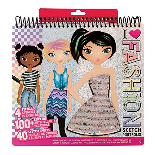 Second image of Fashion Angels Fashion Design Sketch Portfolio (11451) Full Size Sketch Book, Fashion Coloring for Kids,Brown/A